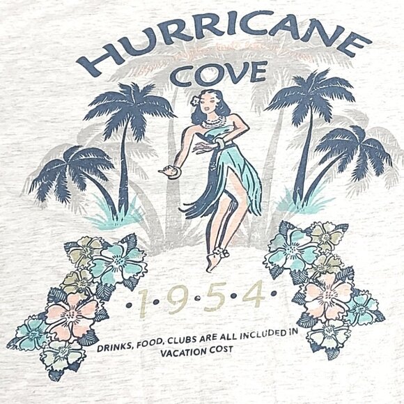Hurricane Cove 1954 Hawaiian Pinup Doll Vacation Tee Size XL - Picture 3 of 5